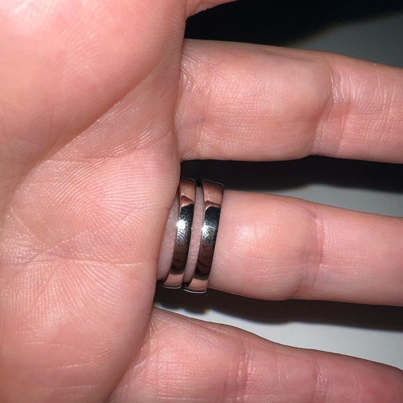 Luxury 925 Sterling Silver Rings Set  2 in 1 Size 7 - Picture 7 of 7